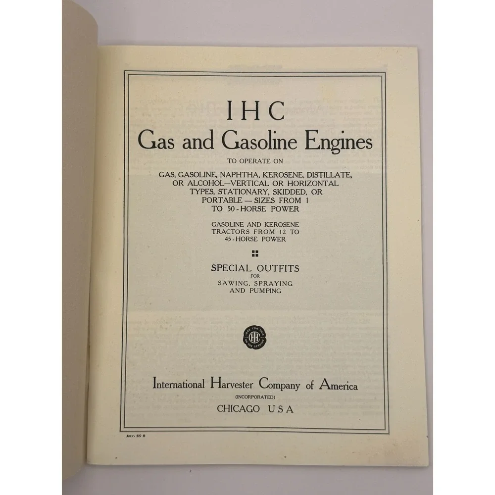 Vintage IHC Gasoline Engines Catalog Reprint International Harvester Farm Engine